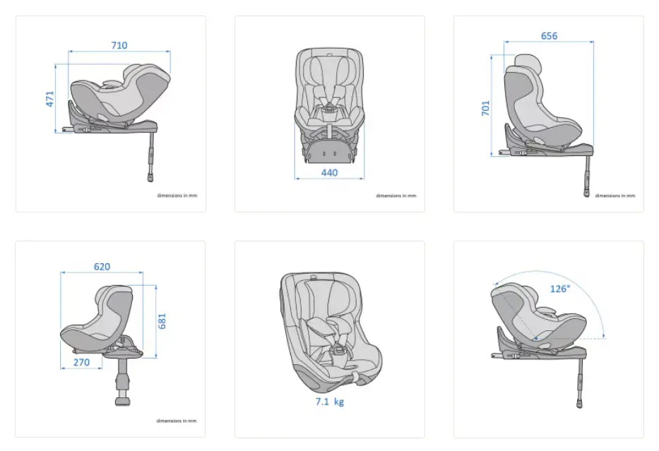 Maxi-cosi Pearl Slide Pro wymiary fotelika