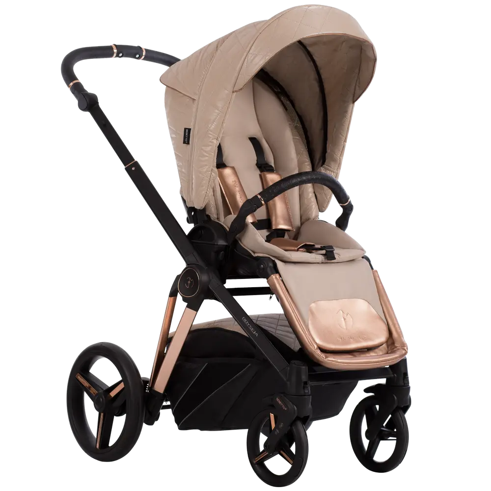 Bebetto odyseja x Eva Minge beżowa elegancka spacerówka